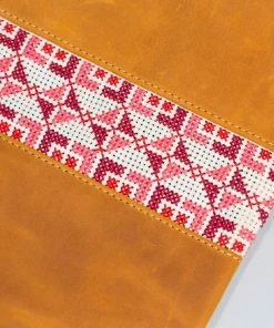 Darzah Camel Tatreez Crossbody Bag Fair Trade