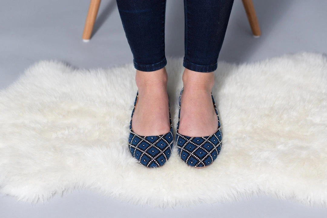 Darzah Tatreez Flats - Blue Shoes 2 Darzah Tatreez Flats - Blue Shoes