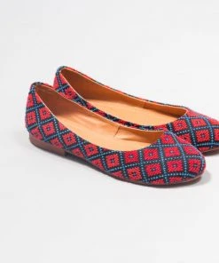 Darzah Tatreez Flats - Red Special Occasion