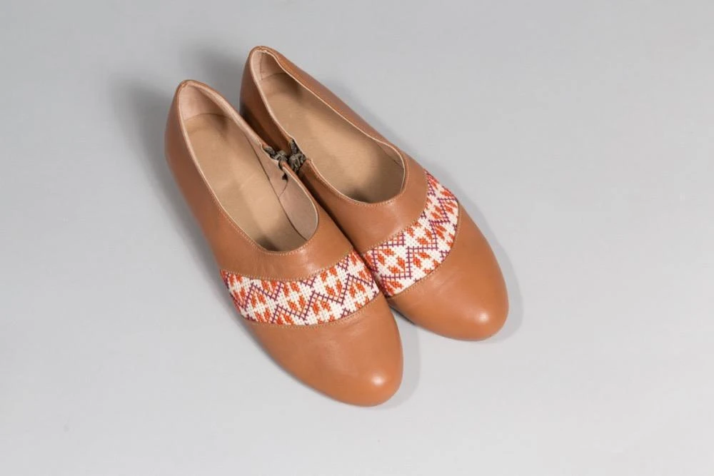 Darzah Tatreez Oxford - Nude Shoes 1 Darzah Tatreez Oxford - Nude Shoes