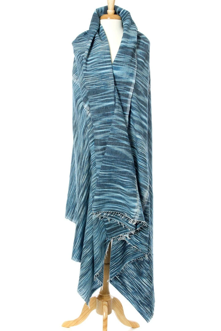Swahili African Modern Home Goods Deep Blue Waha Gabi Shawl 2 Swahili African Modern Home Goods Deep Blue Waha Gabi Shawl