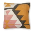 Casa Amarosa Desert Kilim Wool Geometric Throw Pillow Cover