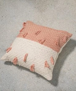 Zuahaza Home Goods Diamond Guayaba Throw Pillow Cover With Tassels