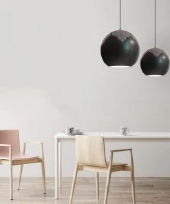 Dounia Home Lighting Najma Trellis Globe Pendant Light - Gunmetal