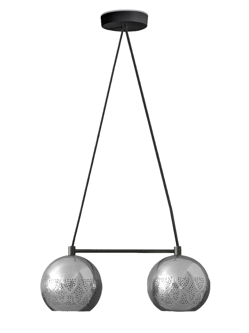 Dounia Home BIPOC Owned Nur Reversed Chandelier - Duel Globe - Brass 5 Dounia Home BIPOC Owned Nur Reversed Chandelier - Duel Globe - Brass