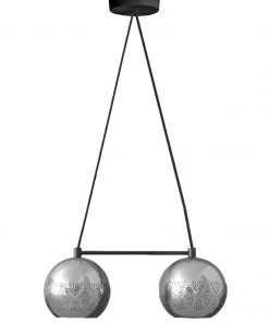 Dounia Home BIPOC Owned Nur Reversed Chandelier - Duel Globe - Copper