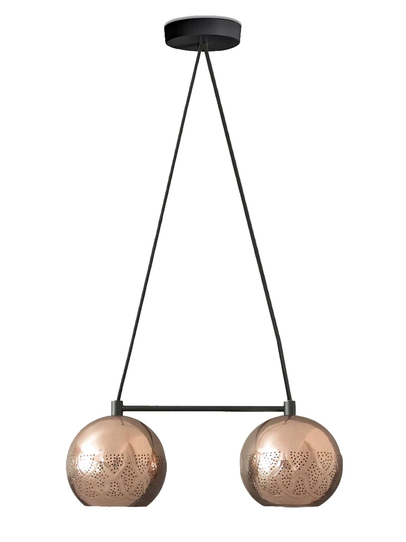 Dounia Home Nur Reversed Chandelier - Duel Globe - Gunmetal BIPOC Owned 3 Dounia Home Nur Reversed Chandelier - Duel Globe - Gunmetal BIPOC Owned