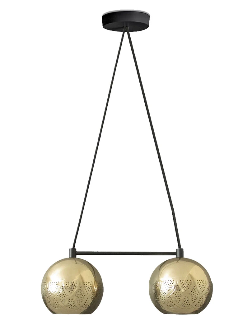 Dounia Home Nur Reversed Chandelier - Duel Globe - Gunmetal BIPOC Owned 4 Dounia Home Nur Reversed Chandelier - Duel Globe - Gunmetal BIPOC Owned