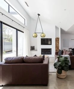 Dounia Home BIPOC Owned Nur Reversed Chandelier - Duel Globe - Silver