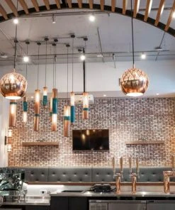 Dounia Home Nur Reversed Pendant Light - Brass Lighting