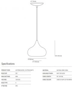 Ameico Drop Two Pendant Light - White Glossy Lighting