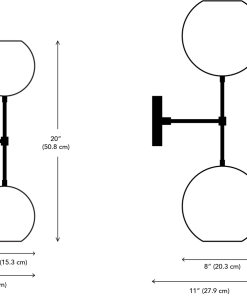 Dounia Home Mishal Dual Globe Wall Sconce Lighting