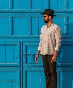 Dushyant Asthana Men's Amir Shirt - Blue Stripes