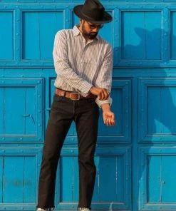 Dushyant Asthana Men's Amir Shirt - Blue Stripes