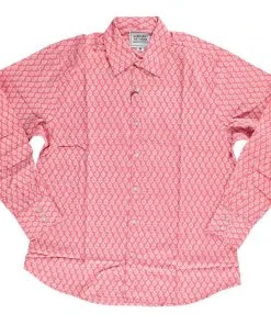 Dushyant Asthana Men's Barrington Shirt - Red Leaf Print