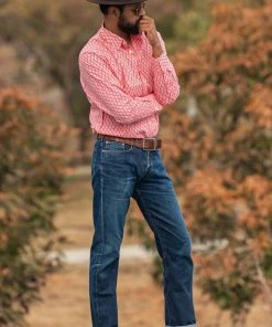 Dushyant Asthana Men's Barrington Shirt - Red Leaf Print