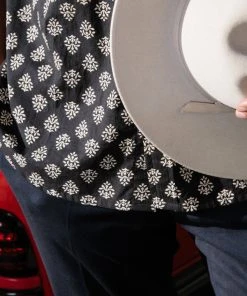 Dushyant Asthana Men's Prat Short Sleeve Shirt - Black Motif