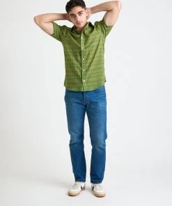 Dushyant Asthana Men's Prat Short Sleeve Shirt - Green Sticks