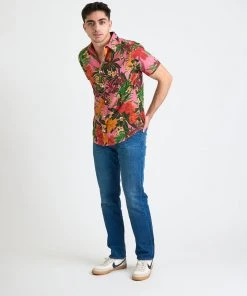 Dushyant Asthana Men's Prat Short Sleeve Shirt - Pink Floral