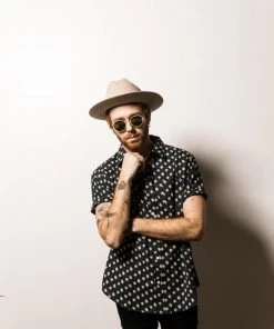 Dushyant Asthana Men's Folk Short Sleeve Shirt - Navy