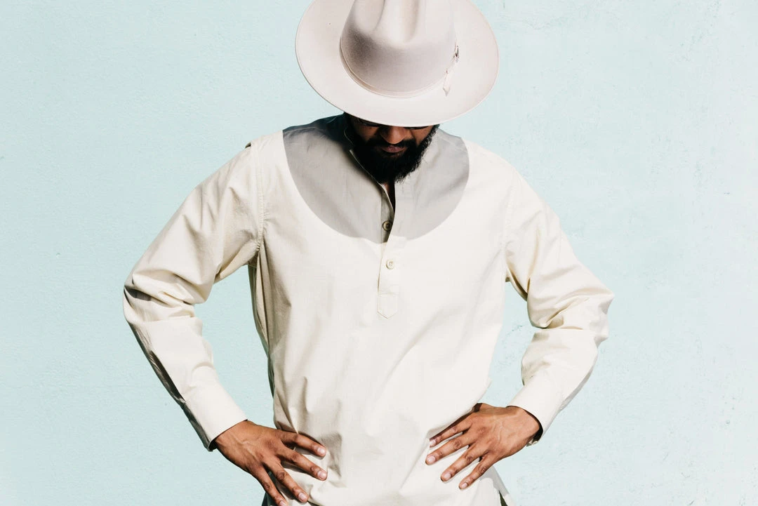 Dushyant Asthana Men's Bombay Oversized Shirt - Pale Khaki 1 Dushyant Asthana Men's Bombay Oversized Shirt - Pale Khaki