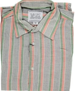 Dushyant Asthana Men's Amir Shirt - Green Stripes 9 Dushyant Asthana Men's Amir Shirt - Green Stripes