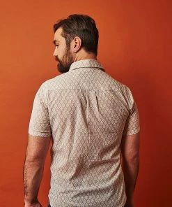 Dushyant Asthana Men's Folk Short Sleeve Shirt - Leaf Motif 11 Dushyant Asthana Men's Folk Short Sleeve Shirt - Leaf Motif