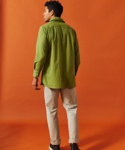 Dushyant Asthana Men's Kameez Oversized Shirt - Light Olive