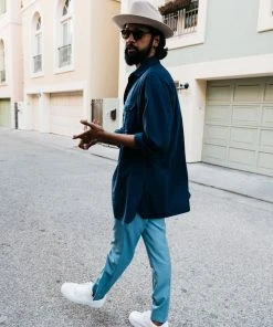 Dushyant Asthana Men's Kameez Oversized Shirt - Mood Indigo