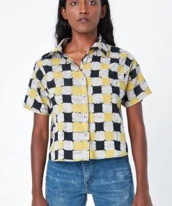 Dushyant Asthana Clothing Michelle Chessboard Short Sleeve Shirt