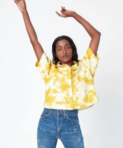 Dushyant Asthana Michelle Tie Dye Short Sleeve Shirt - Citrus Splash