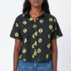Dushyant Asthana Clothing Michelle Tie Dye Short Sleeve Shirt - Black + Yellow
