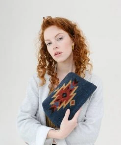 MZ Fair Trade Eagle Wool Clutch Bag