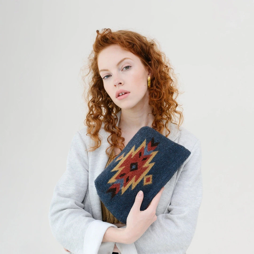 MZ Fair Trade Eagle Wool Clutch Bag 2 MZ Fair Trade Eagle Wool Clutch Bag