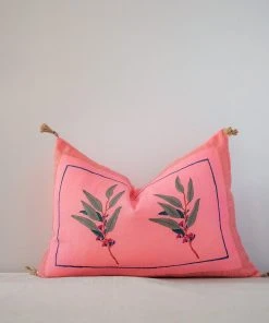 Soil To Studio Eli Linen Throw Pillow Cover - Bright Pink Best Sellers