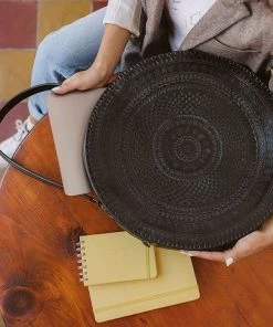 Purse & Clutch Embossed Circle Shoulder Bag - Charcoal Accessories
