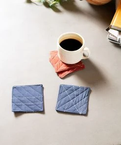 Anchal Embroidered Fabric Coaster Set Home Goods