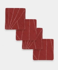 Anchal Embroidered Fabric Coaster Set Home Goods