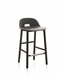 Emeco Furniture Alfi Recycled Low Back Counter Stool - Dark Ash