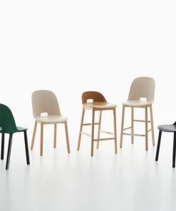 Emeco Alfi Recycled High Back Counter Stool - Ash