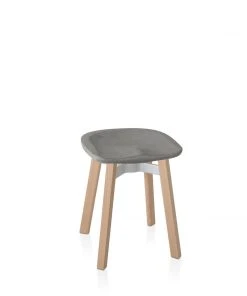 Emeco Su Small Stool - Wood Frame