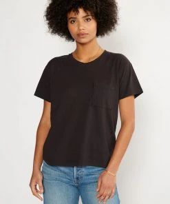 ÉTICA Avril Black Pocket Tee New Arrivals
