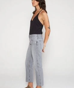 ÉTICA New Arrivals Rhea Midrise Straight Crop Jean - Moonstone