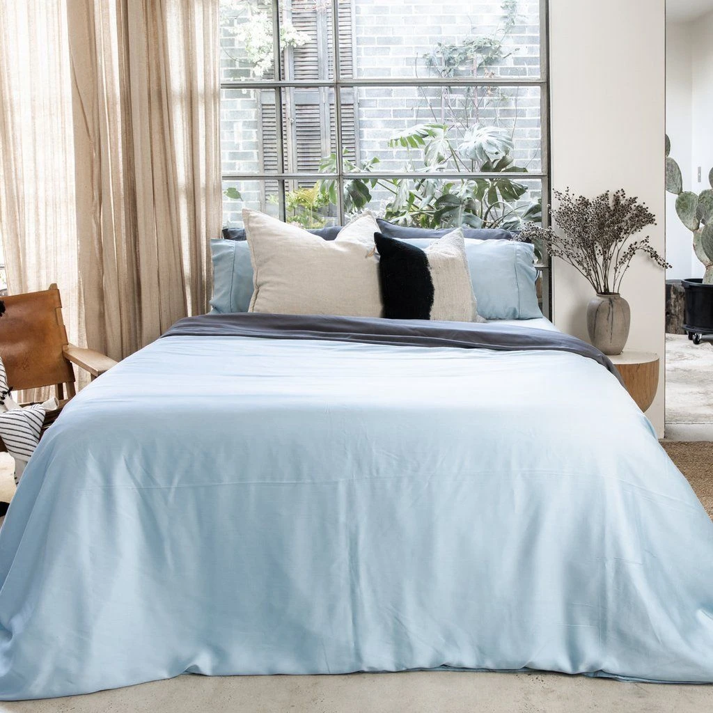 Ettitude Bamboo Sateen Duvet Cover - Starlight Blue 1 Ettitude Bamboo Sateen Duvet Cover - Starlight Blue