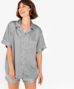 Ettitude Charcoal Bamboo Pajama Shorts - Dove Gray