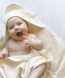 Ettitude Best Sellers Bamboo Hooded Baby Waffle Towel - Natural
