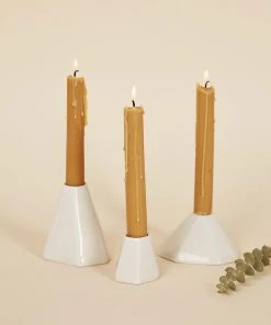 Lauren HB Studio Geo Porcelain Candlestick Holder Set