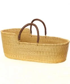 Swahili African Modern Home Goods Moses Bassinet Basket - Natural