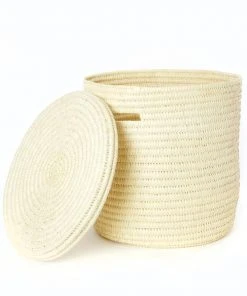 Swahili African Modern Gingerbread Tree Doum Palm Hamper Basket Set