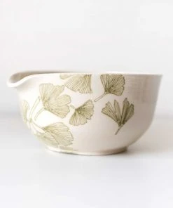 Moonshine Design Ginkgo Leaf Porcelain Matcha Bowl Home Goods